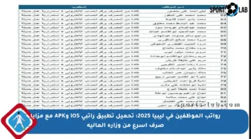 رواتب الموظفين في ليبيا 2025: تحميل تطبيق راتبي iOS وAPK مع مزايا صرف أسرع من وزارة المالية